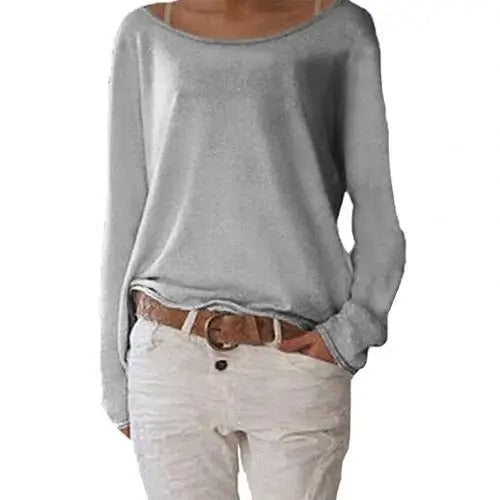 Freya - los lässig gestricktes Damen Langarmshirt