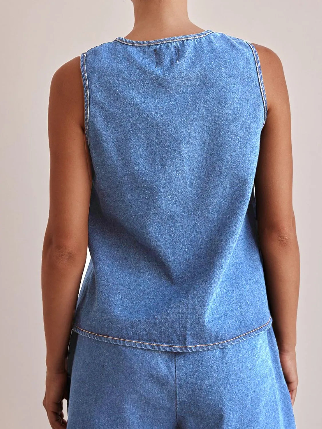 Nora - Drei Krawatten vorne Denim Weste gillet Ärmellos