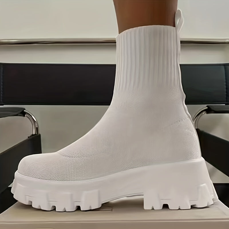 Annetje - Stretch-Stiefeletten mit dicker Stoffsohle