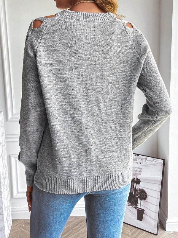 Dorette - Grauer einfarbiger Pullover für einen modischen Look