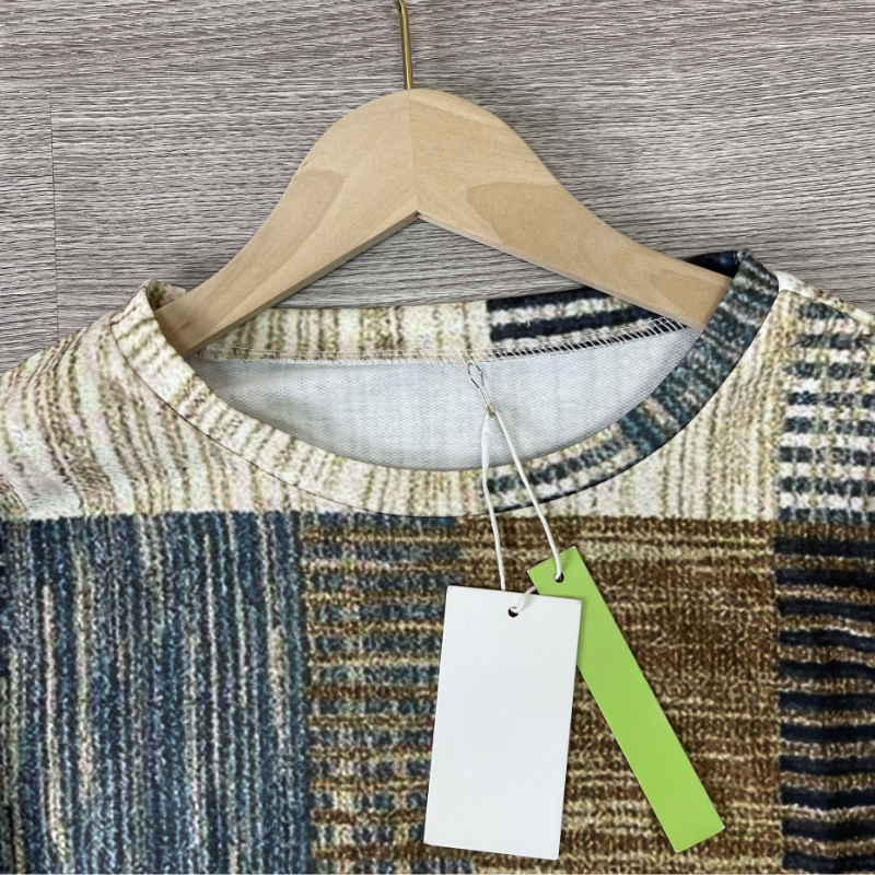 Miani - Retro Print Minikleid Rundhalsausschnitt Pullover