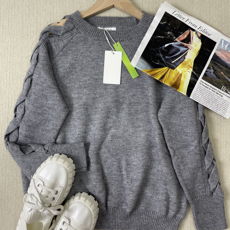 Dorette - Grauer einfarbiger Pullover für einen modischen Look