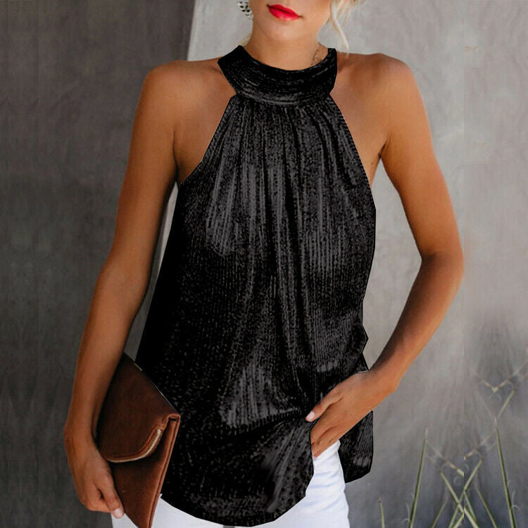 Gizela - elegantes Neckholder-Top mit Rundhalsausschnitt