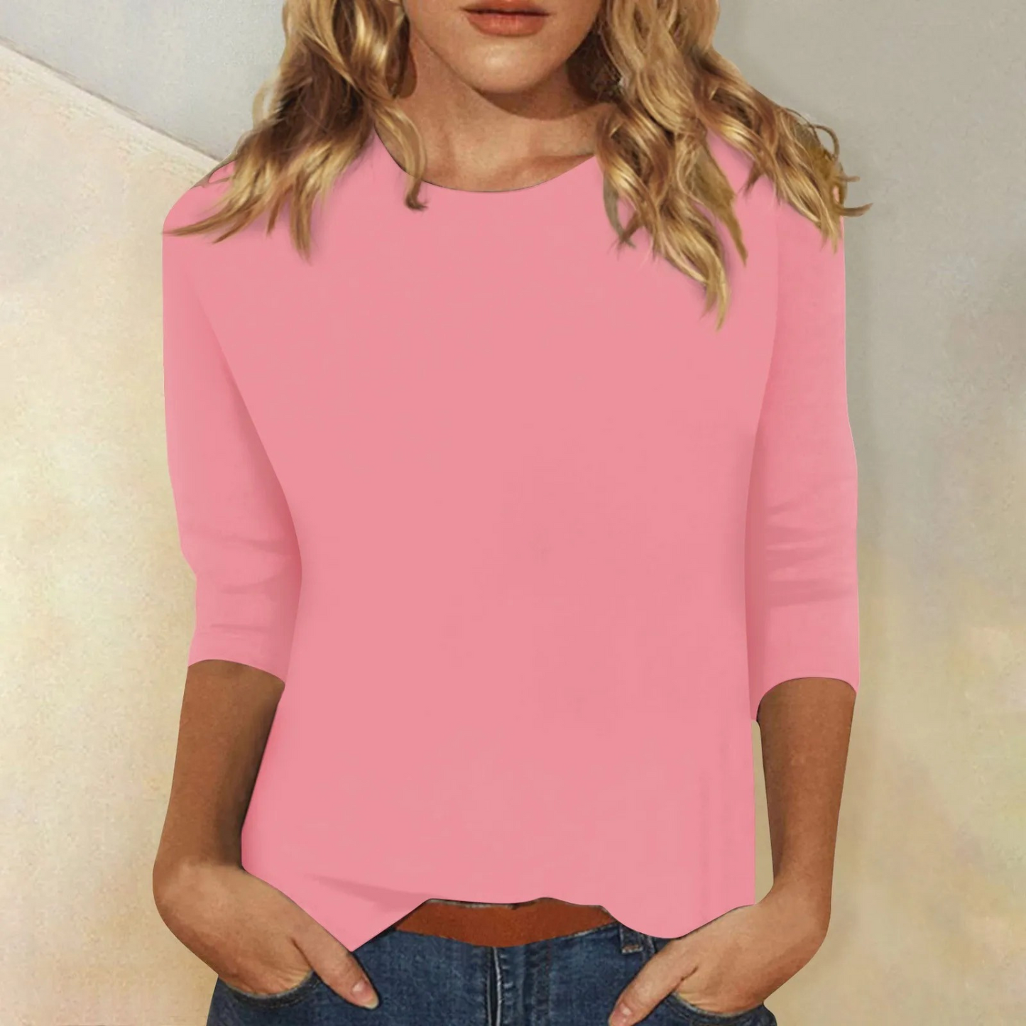 Blondie - schwarzes Langarmshirt für Damen, Rundhalsausschnitt
