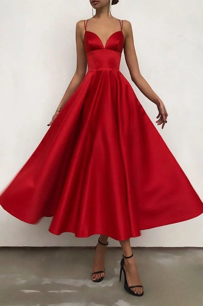 Esmée - elegantes Midikleid mit Spaghettiträgern für besondere Anlässe