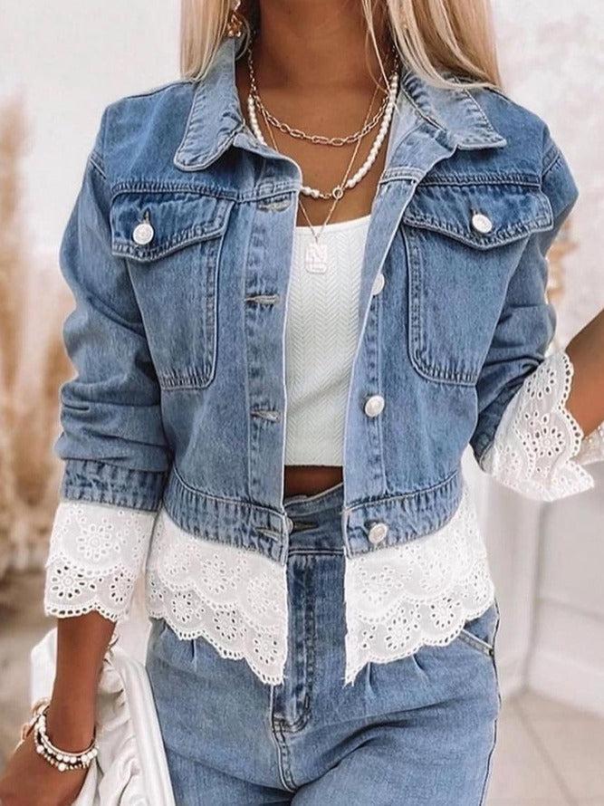 Tierney - Oberbekleidung aus blauem Patchwork-Denim