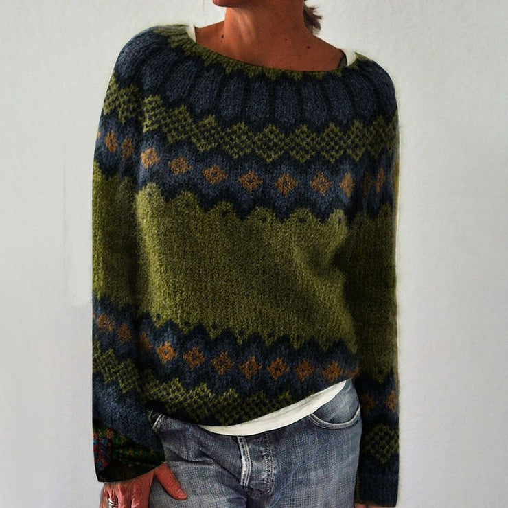 Fenna - warme und modische Strickjacke mit geometrischem Muster