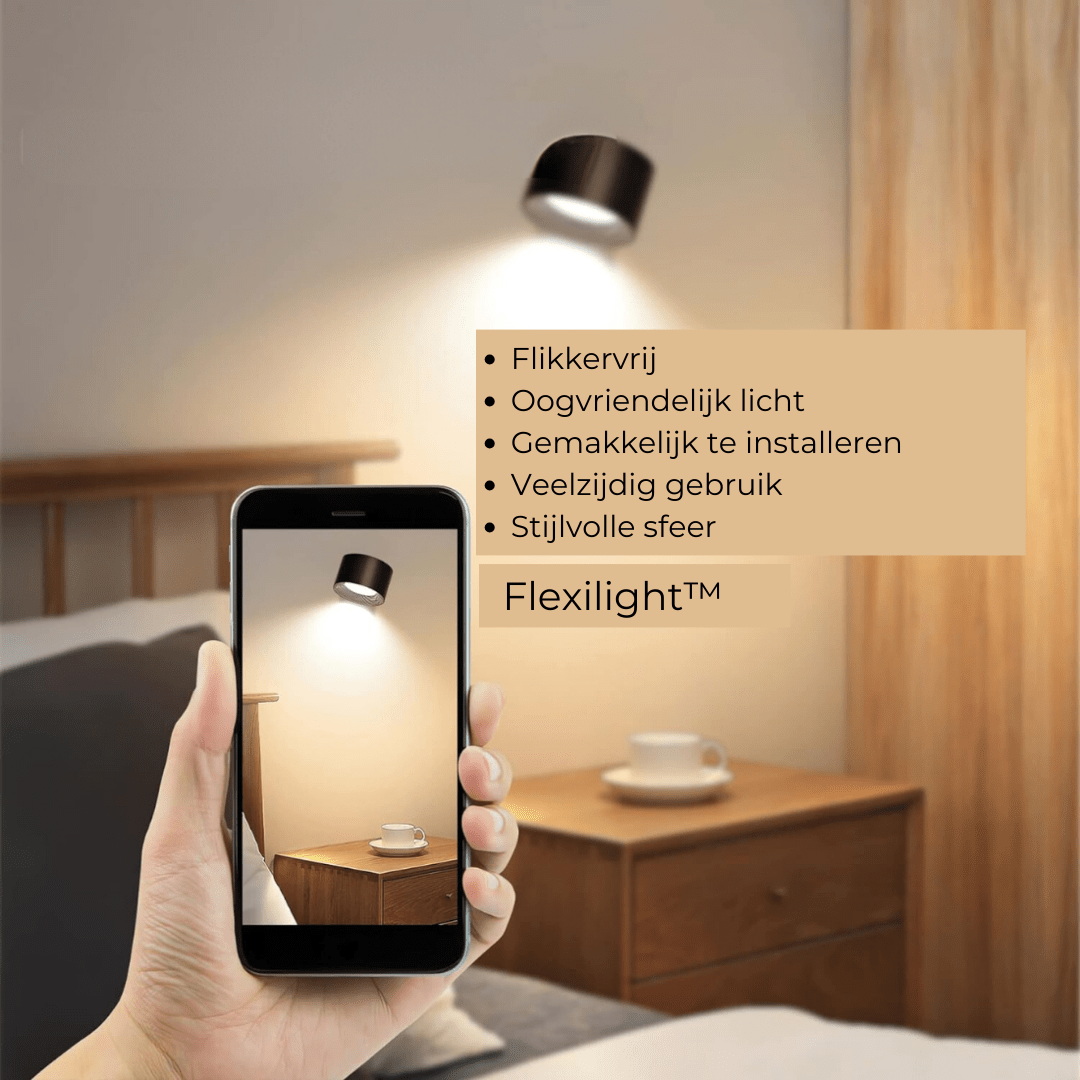 FlexiLight kabellose 360° drehbare Wandleuchte mit 3 Lichtfarben