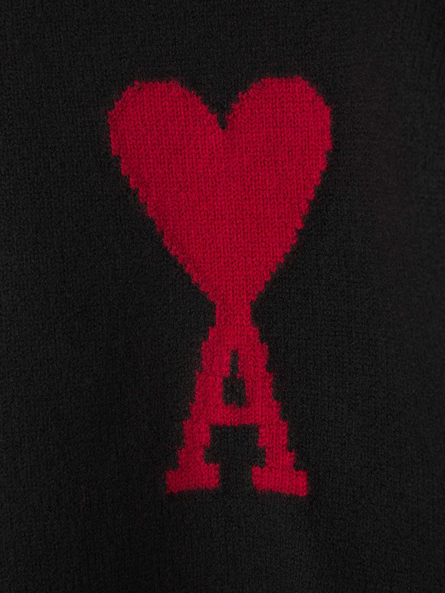 Bram - Ami Paris Atmungsaktiver Strickpullover mit Herz und Buchstabe Ein Detail