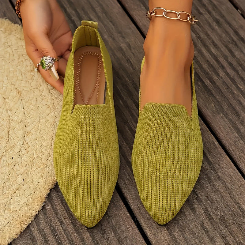 Femke - Geflochtene spitze Ballerina Loafers in leuchtenden Farben mit rutschfester Unten