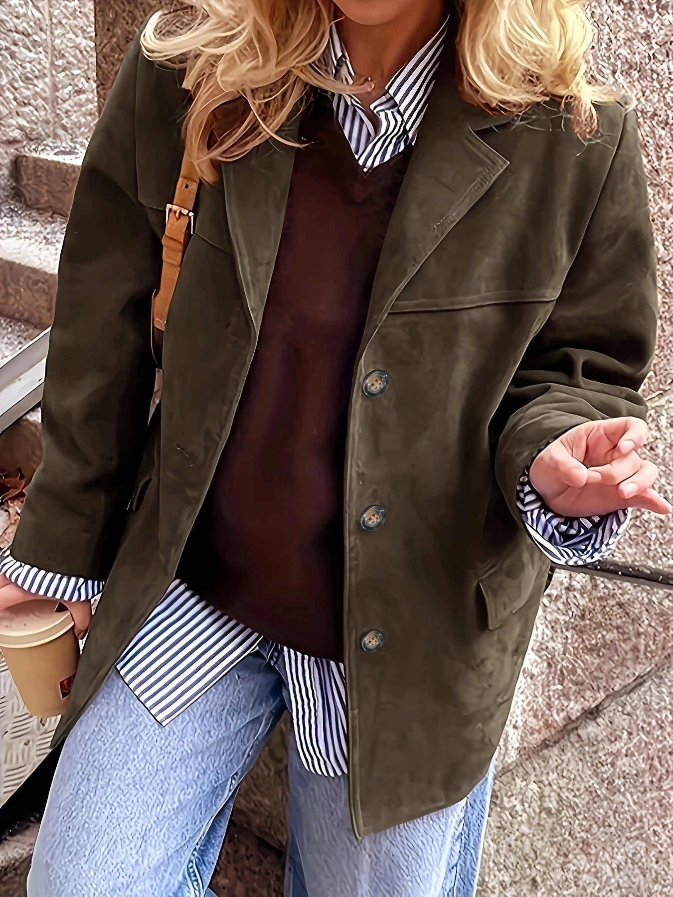 Rose - Klassische Vintage-Wildlederjacke