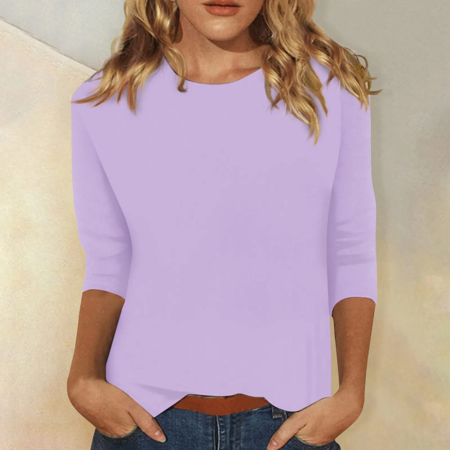 Blondie - schwarzes Langarmshirt für Damen, Rundhalsausschnitt