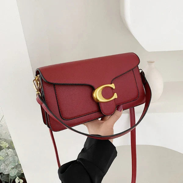 Celine - Schicke Leder-Crossbody-Tasche mit goldenem C-Logo