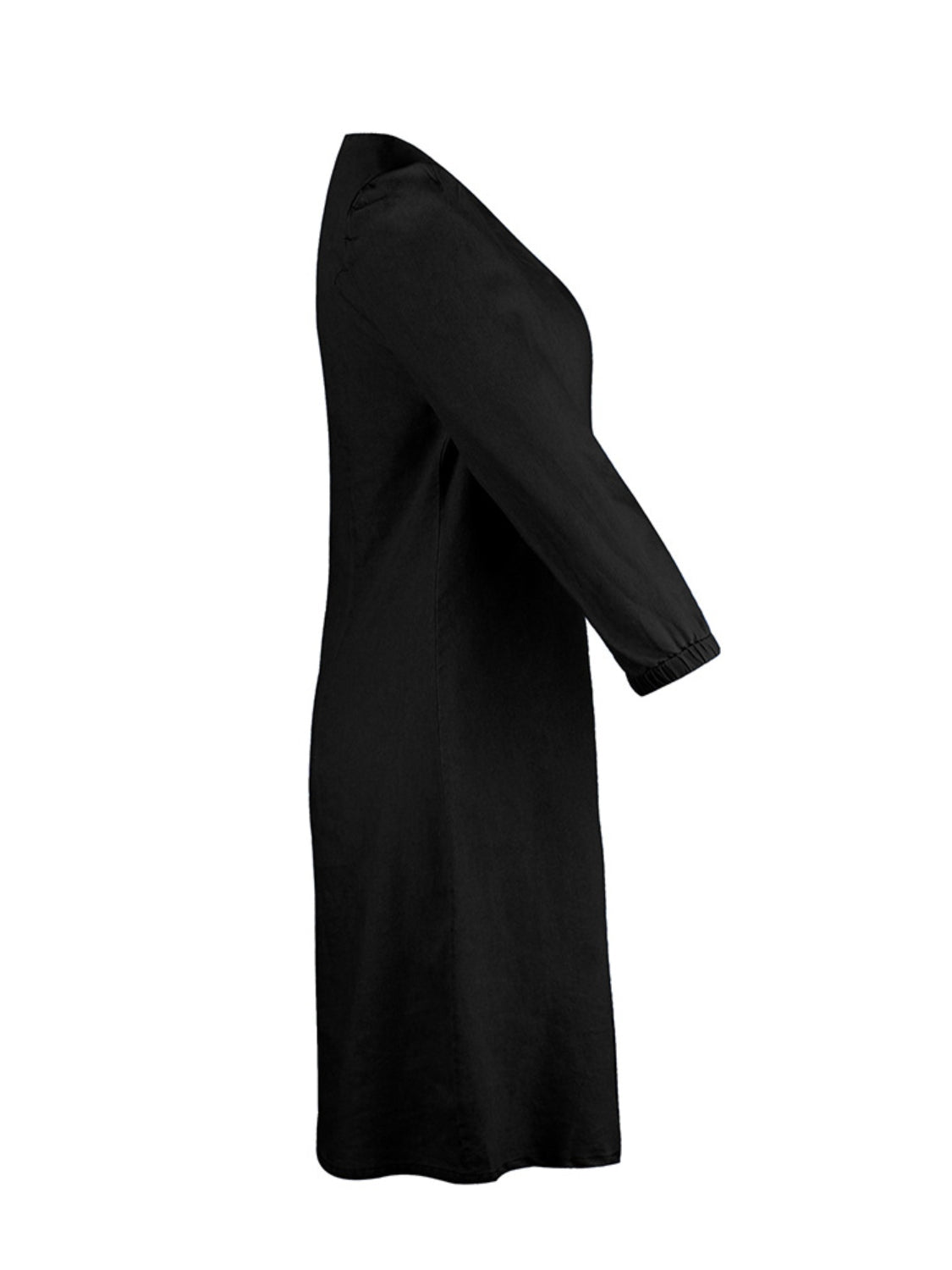 Tess - Kurzes Denim-Kleid mit V-Ausschnitt und halben Ärmeln
