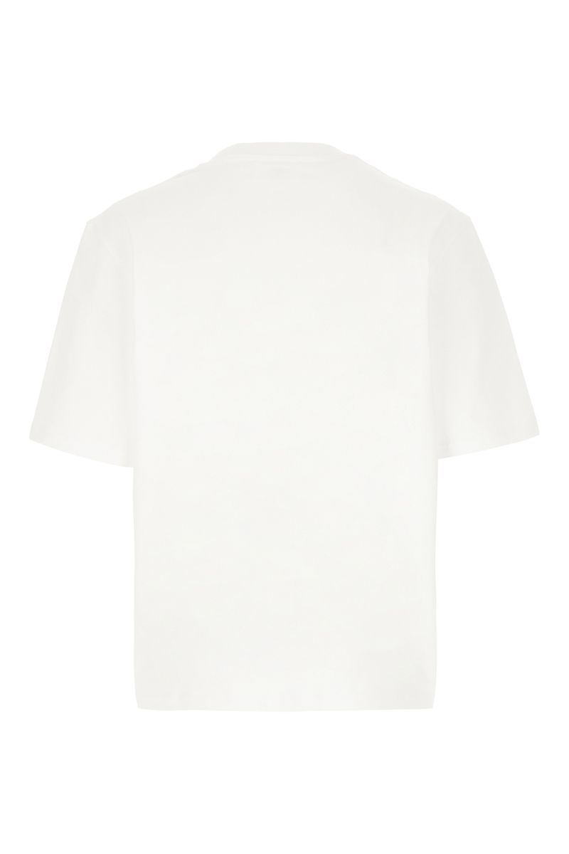Ami Paris Weißes T-Shirt Unisex Kurzarm Hoher Ausschnitt