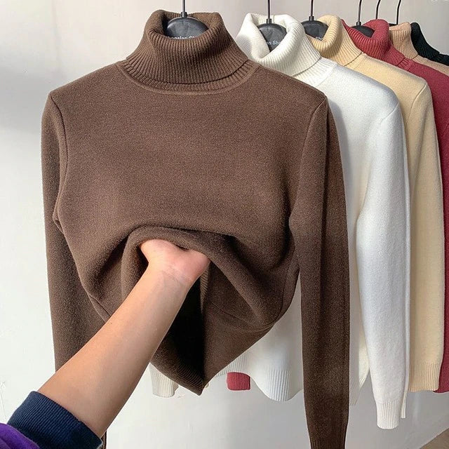 Eloise - mit Samt gefütterter Rollkragenpullover für Frauen
