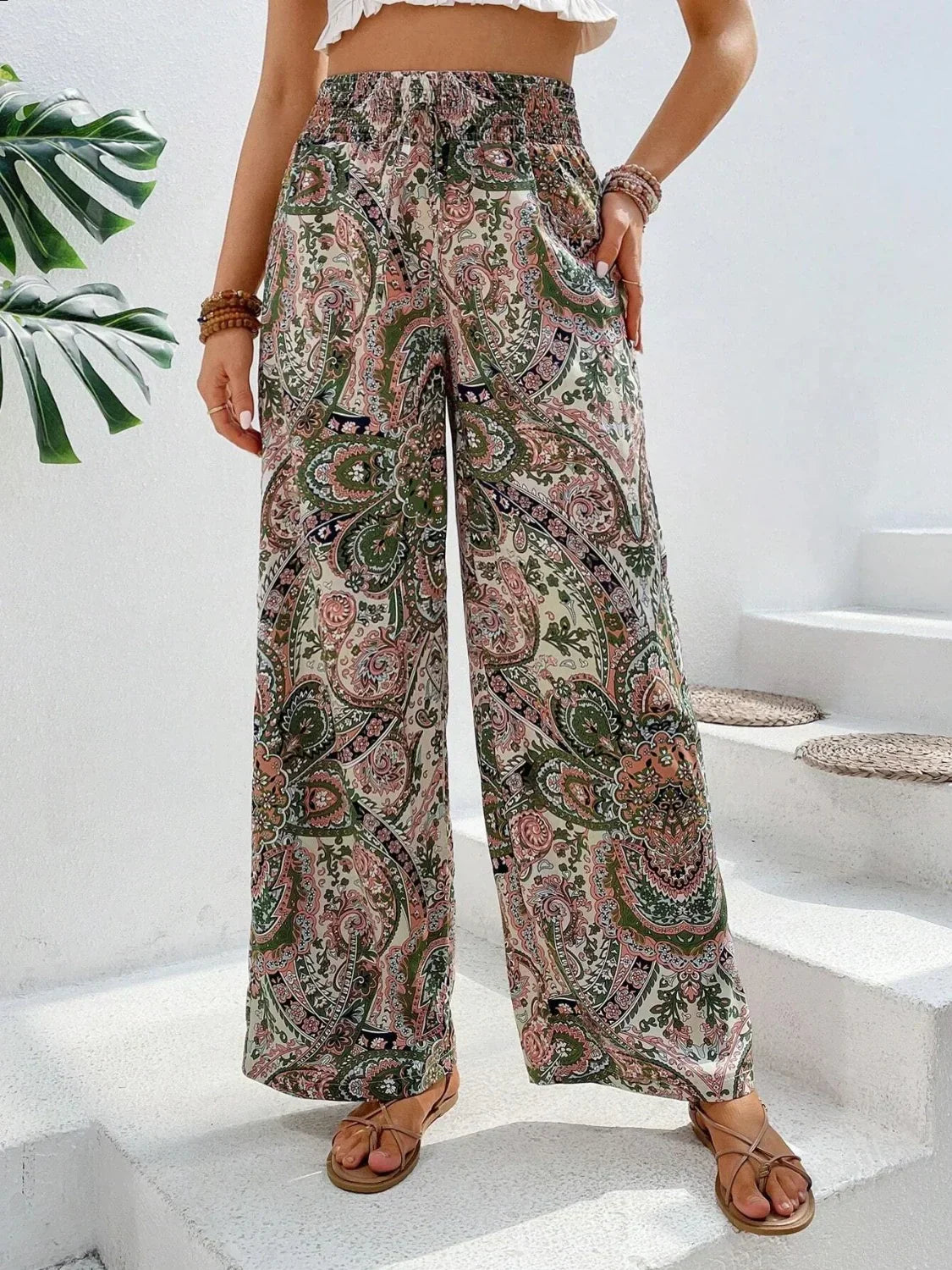 Lauren - bedruckte Hose mit weitem Bein