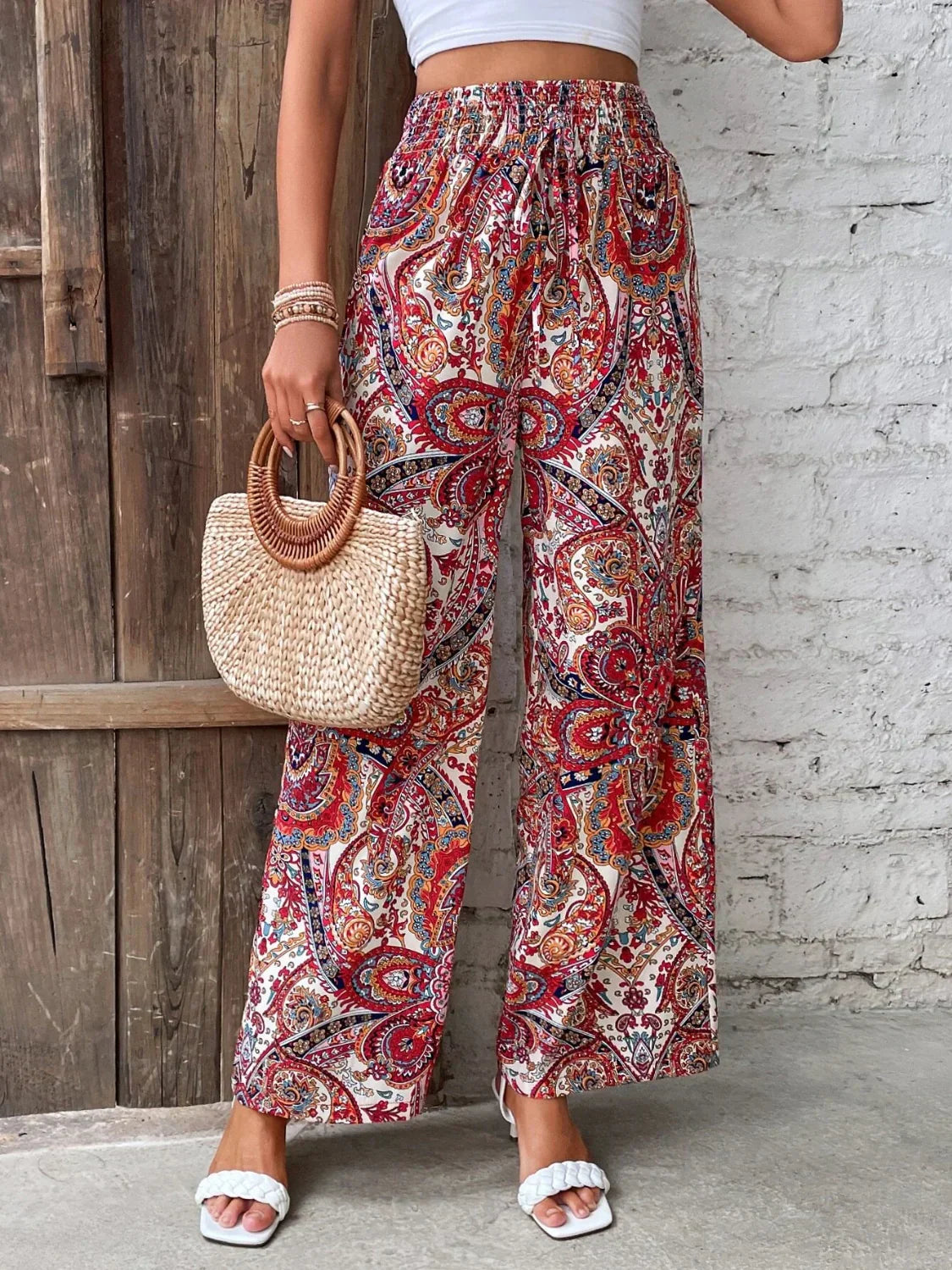 Lauren - bedruckte Hose mit weitem Bein