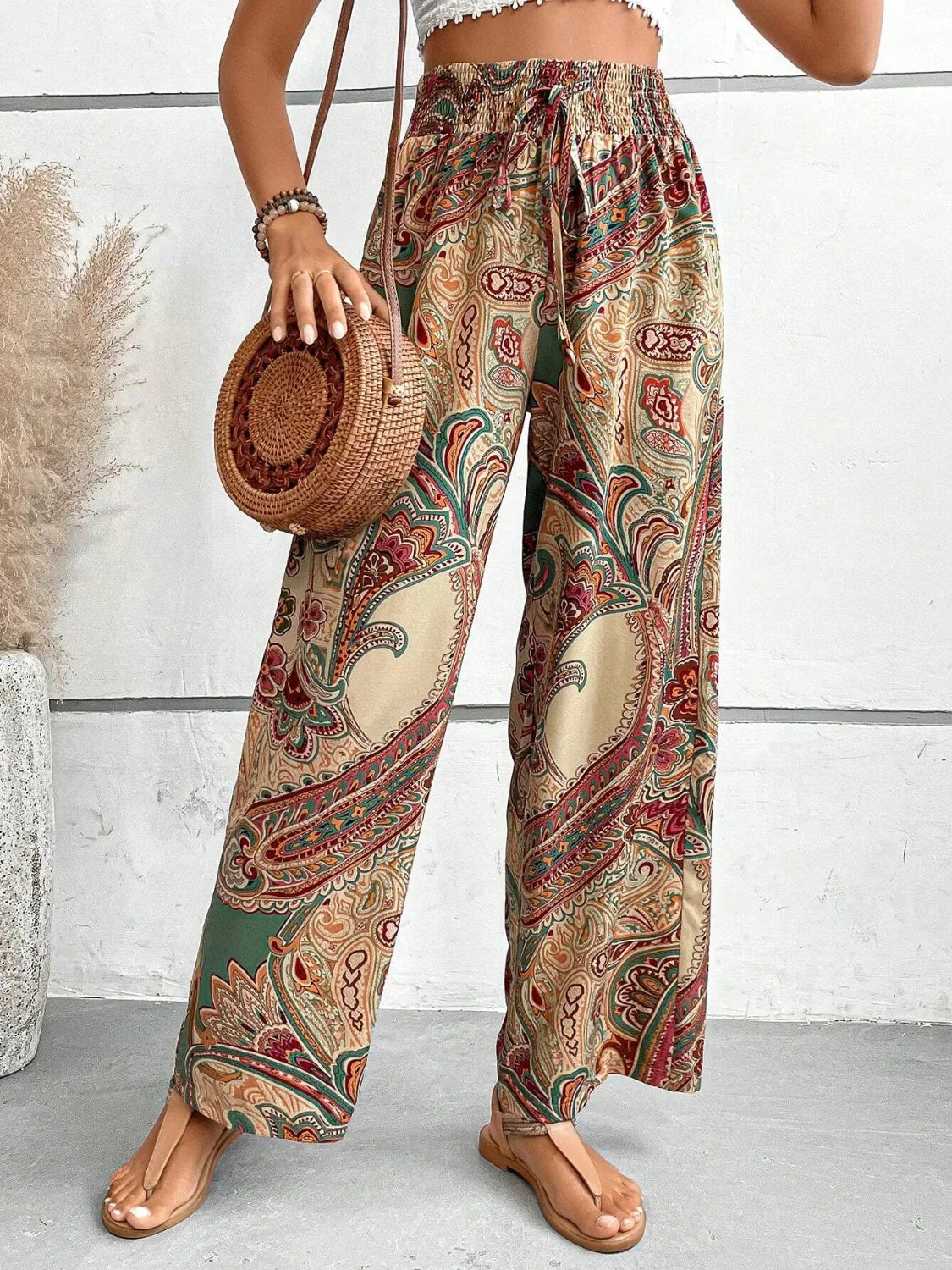 Lauren - bedruckte Hose mit weitem Bein
