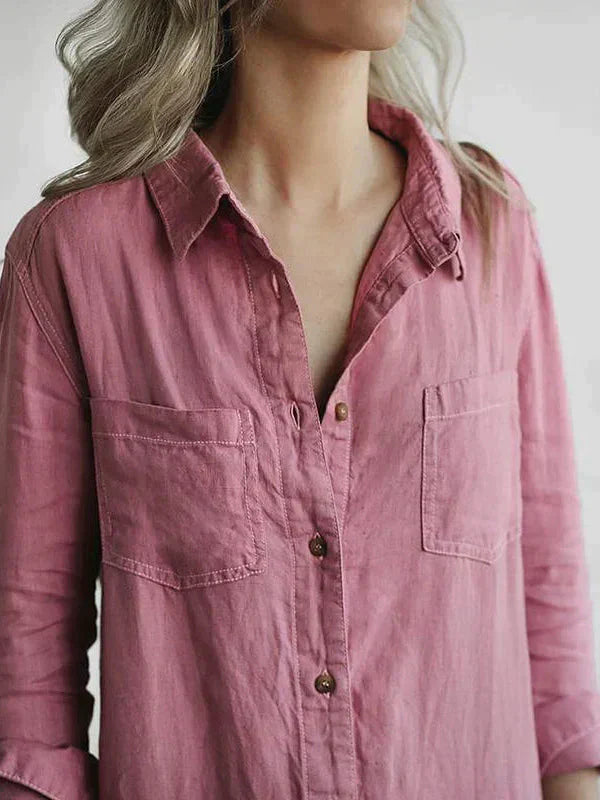 Mia - Leinen zuknöpfen Jumpsuit