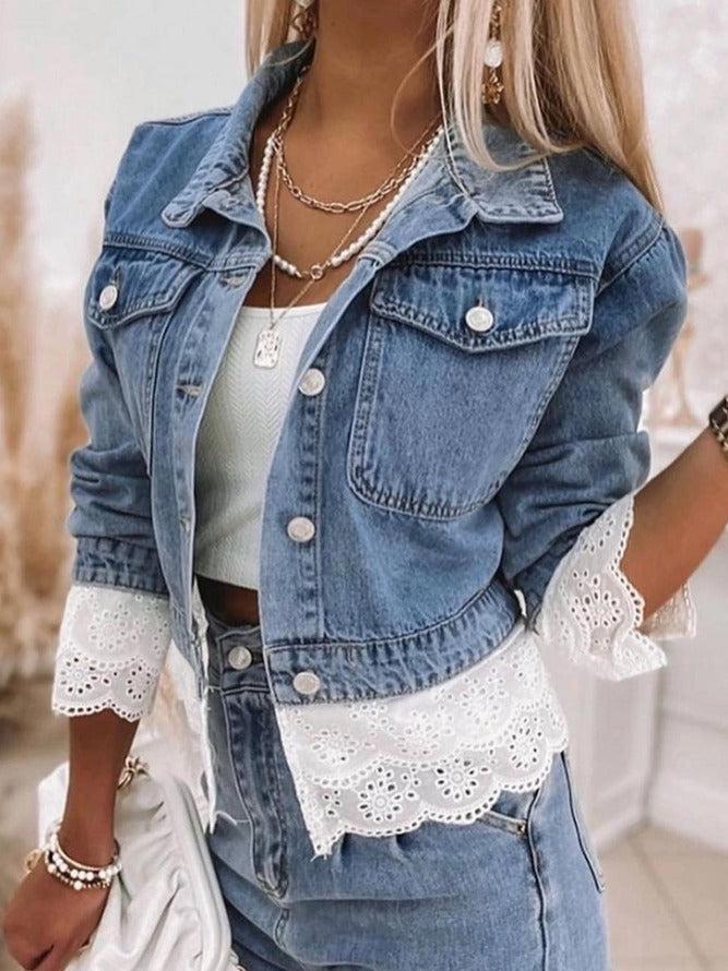 Tierney - Oberbekleidung aus blauem Patchwork-Denim
