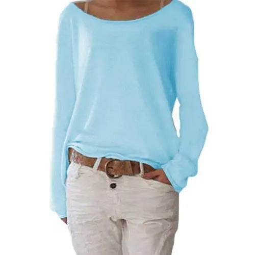 Freya - los lässig gestricktes Damen Langarmshirt