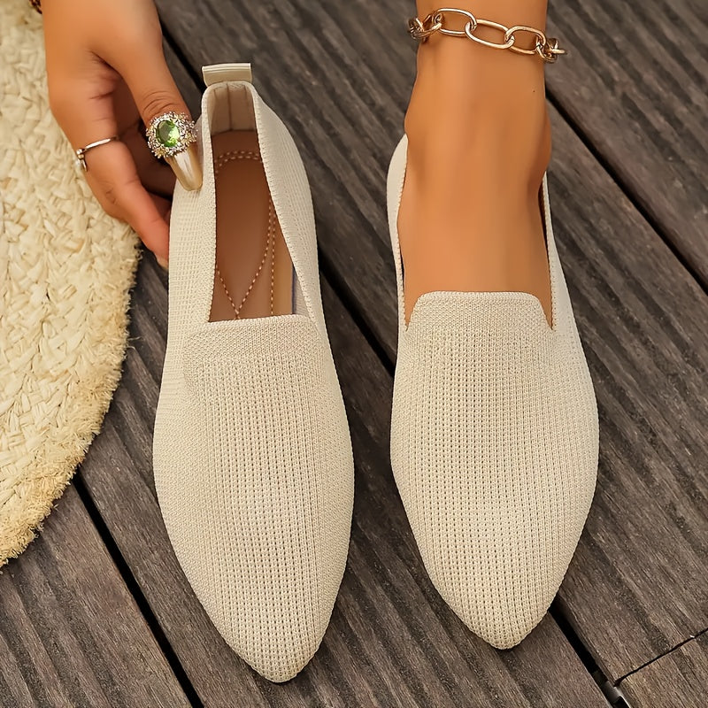 Femke - Geflochtene spitze Ballerina Loafers in leuchtenden Farben mit rutschfester Unten