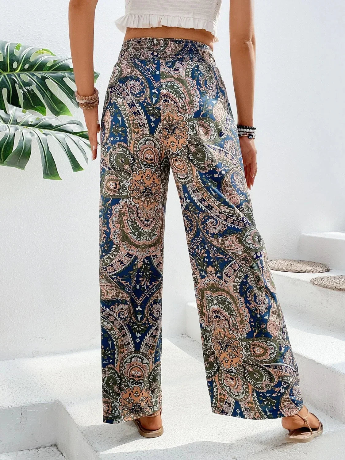 Lauren - bedruckte Hose mit weitem Bein