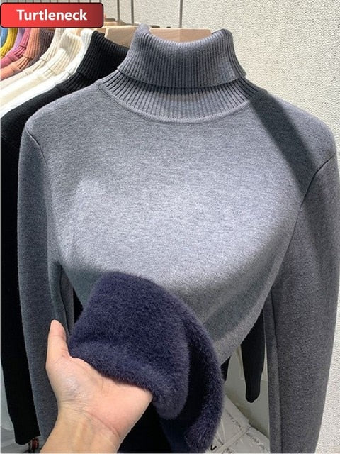 Eloise - mit Samt gefütterter Rollkragenpullover für Frauen