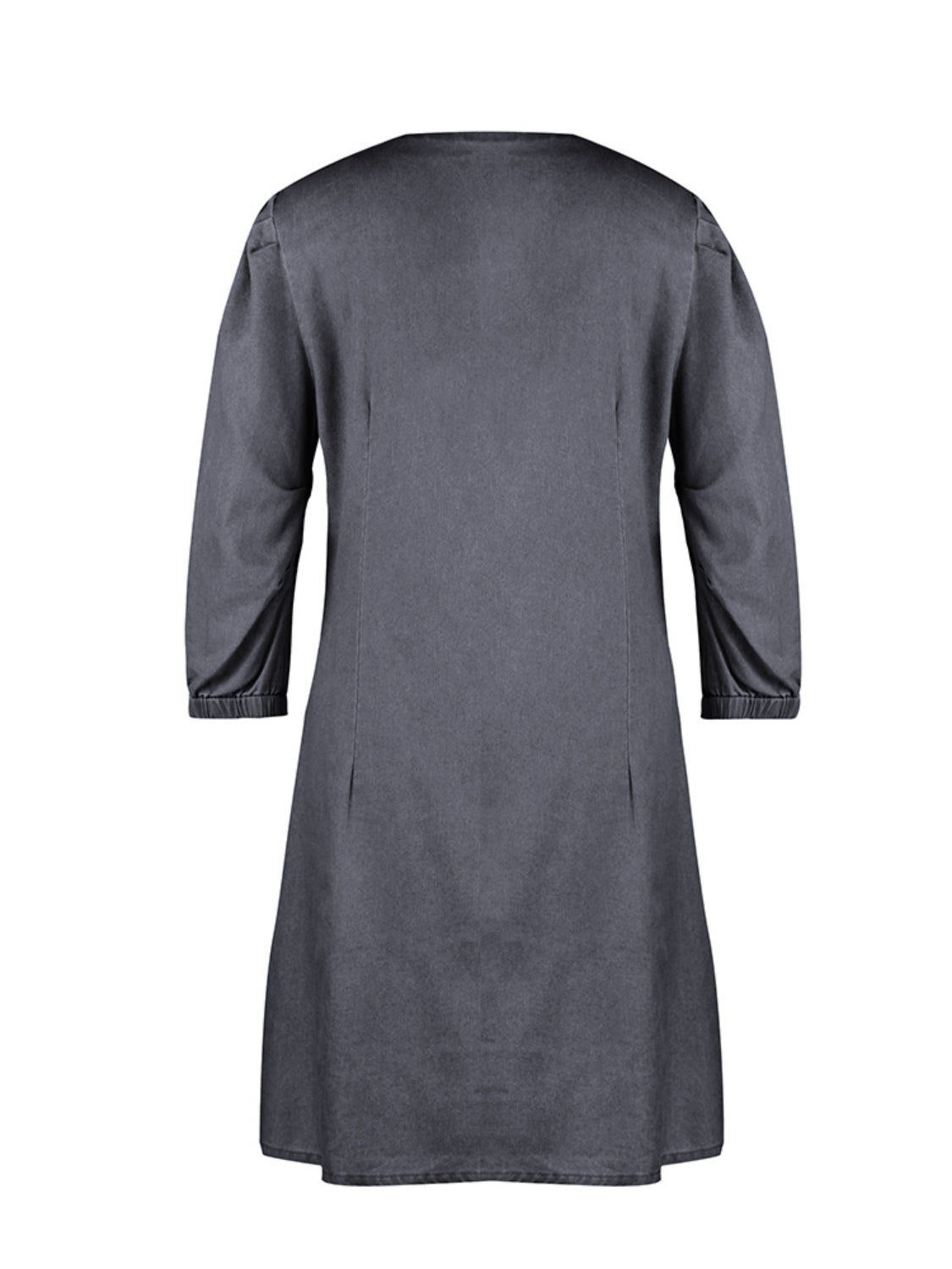 Tess - Kurzes Denim-Kleid mit V-Ausschnitt und halben Ärmeln