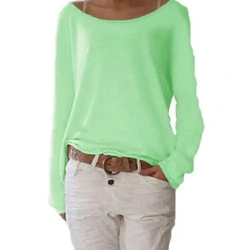 Freya - los lässig gestricktes Damen Langarmshirt