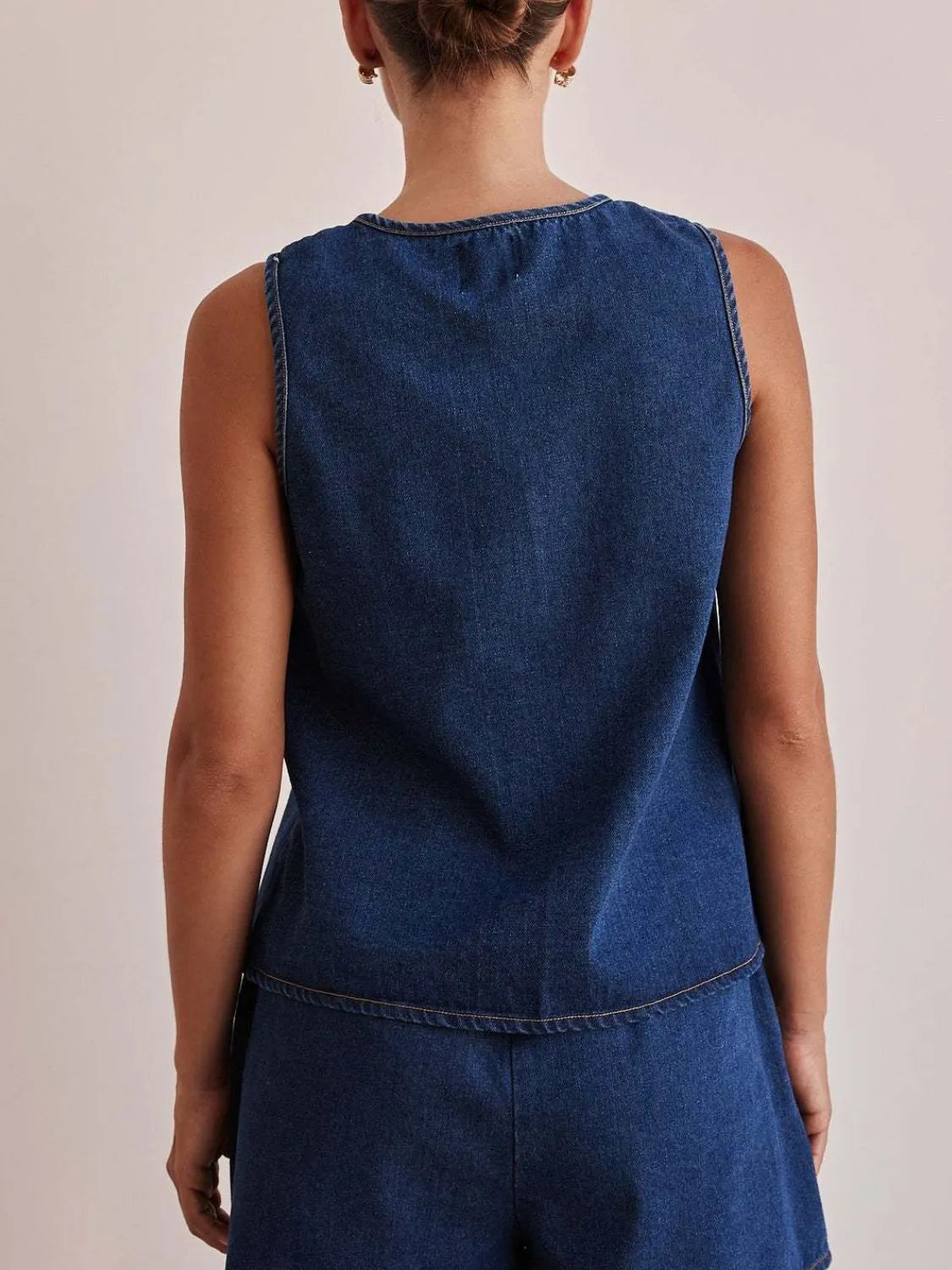 Nora - Drei Krawatten vorne Denim Weste gillet Ärmellos