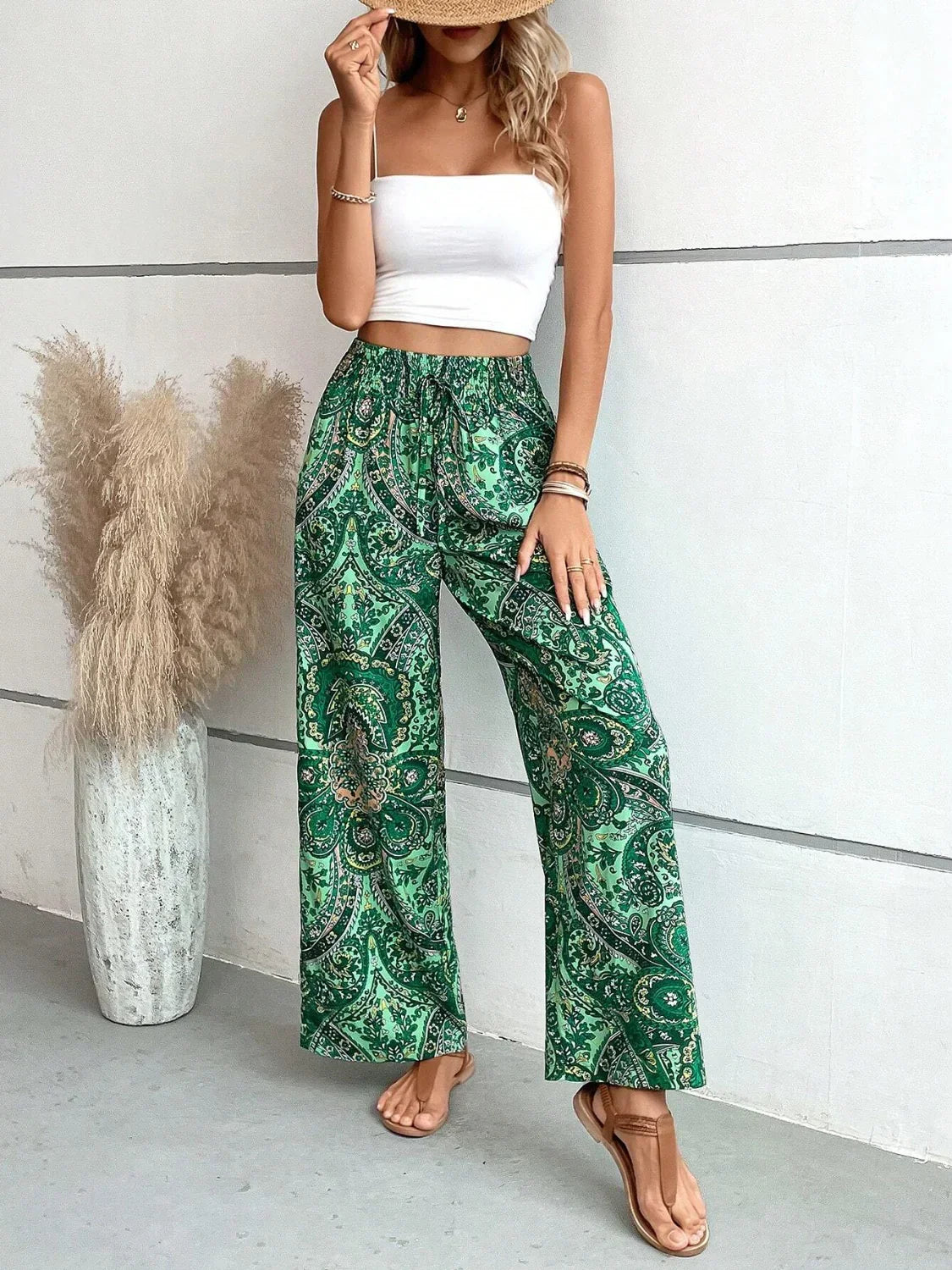 Lauren - bedruckte Hose mit weitem Bein