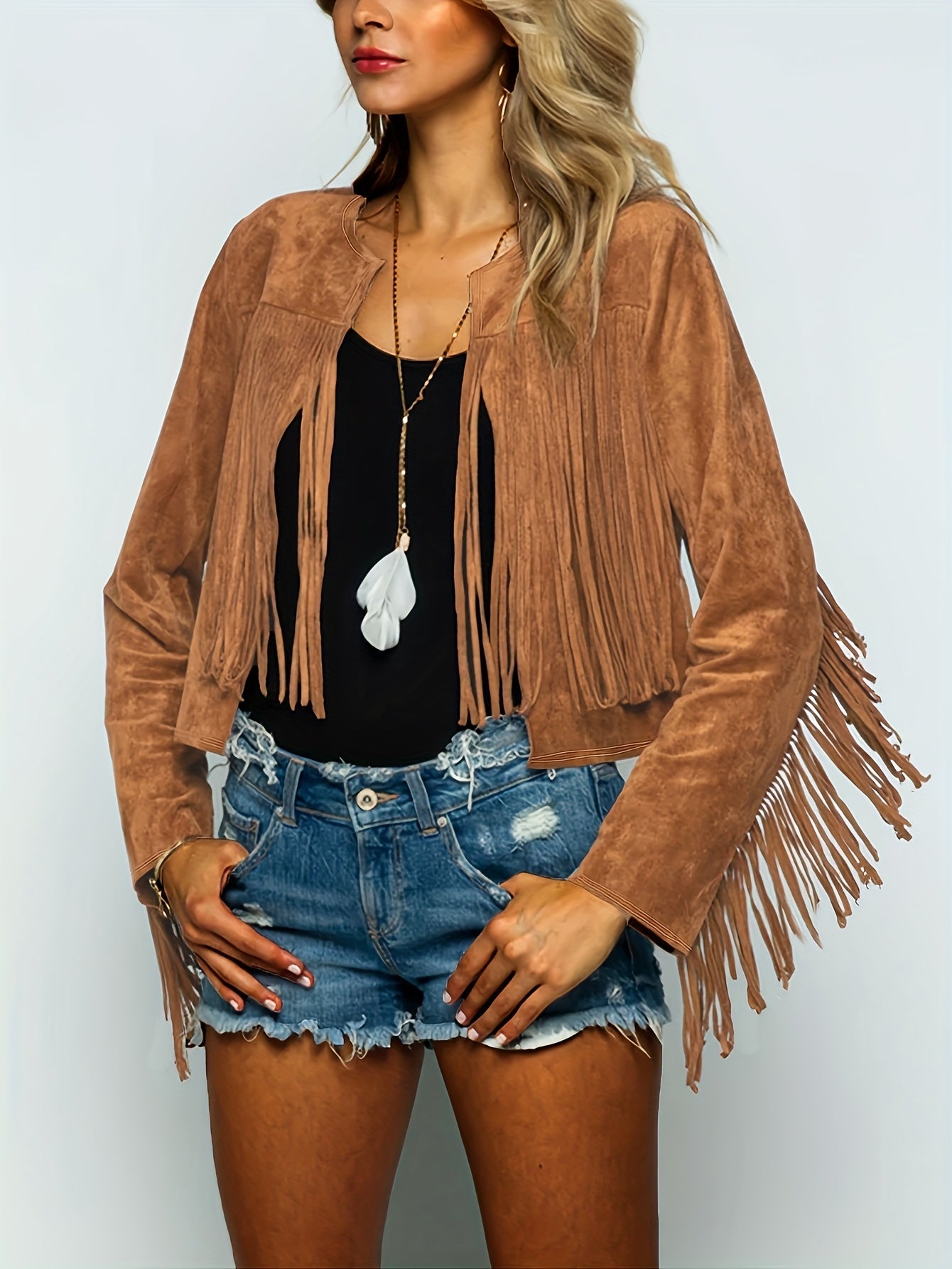 Tessa - Cowboyjacke im Boho-Chic aus Wildleder mit Fransen