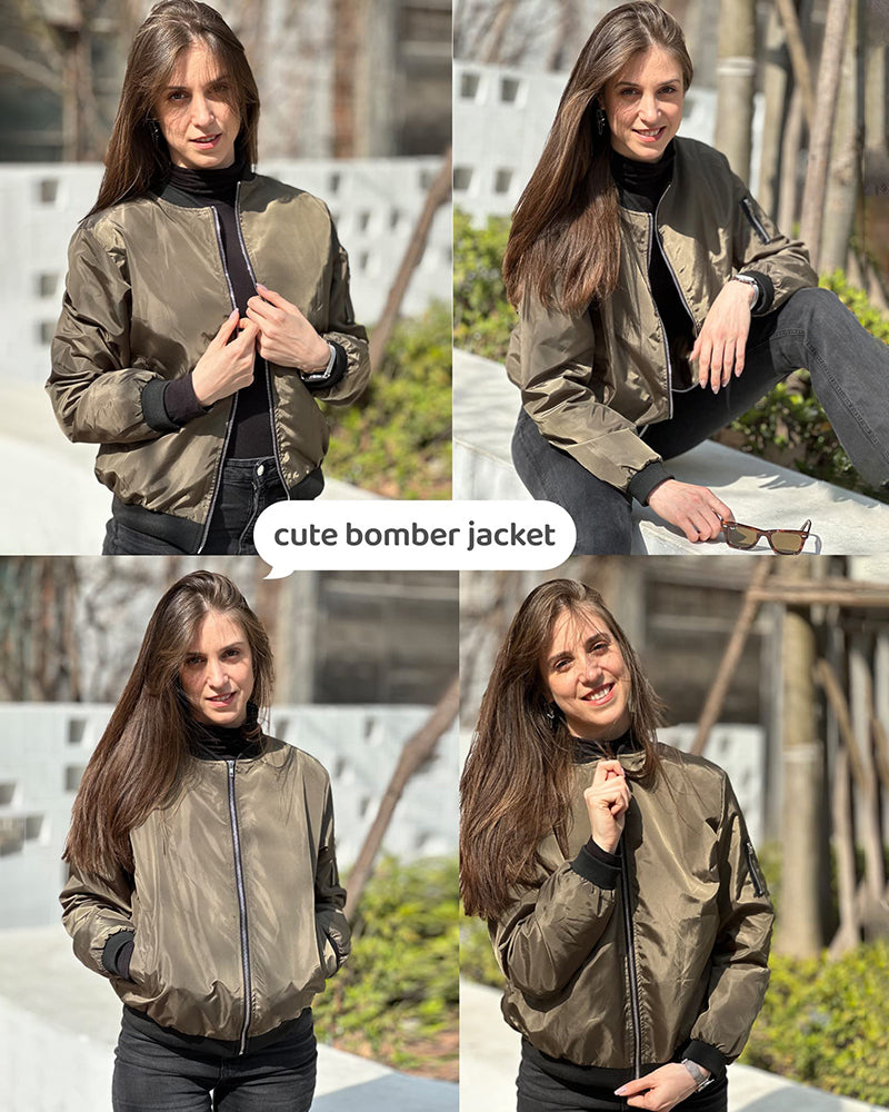 Maya - Stilvolle klassische Bomberjacke mit Taschen - perfekt für jede Gelegenheit