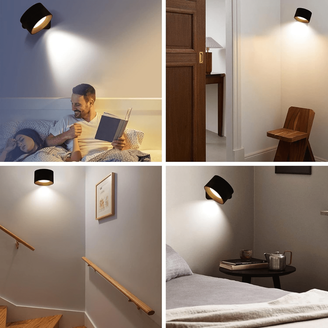 FlexiLight kabellose 360° drehbare Wandleuchte mit 3 Lichtfarben