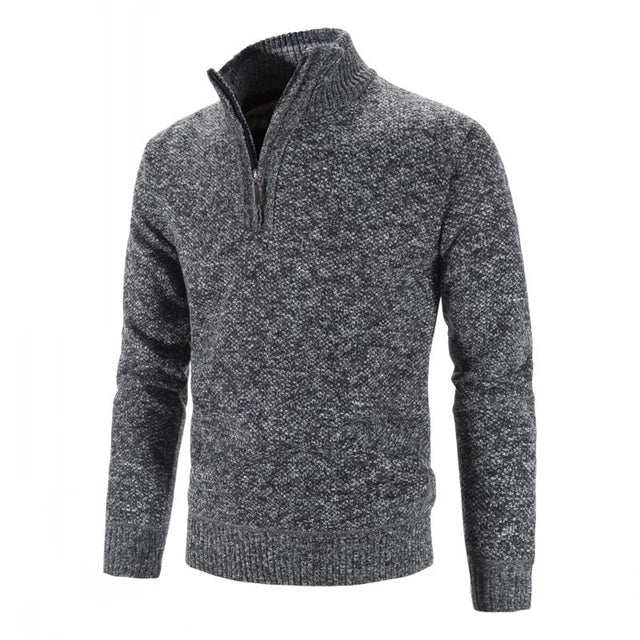 Luca - vielseitiger Strickpullover mit halbem Reißverschluss für Herren