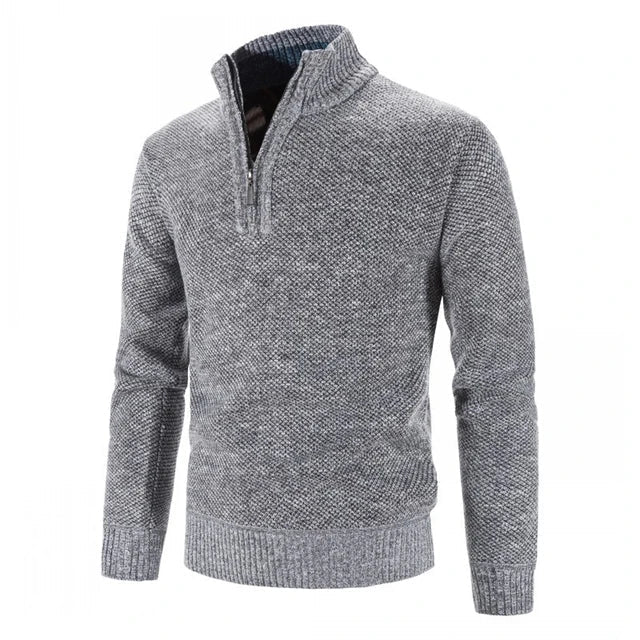 Luca - vielseitiger Strickpullover mit halbem Reißverschluss für Herren