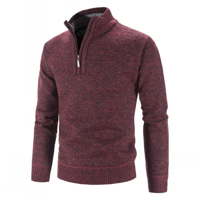 Luca - vielseitiger Strickpullover mit halbem Reißverschluss für Herren