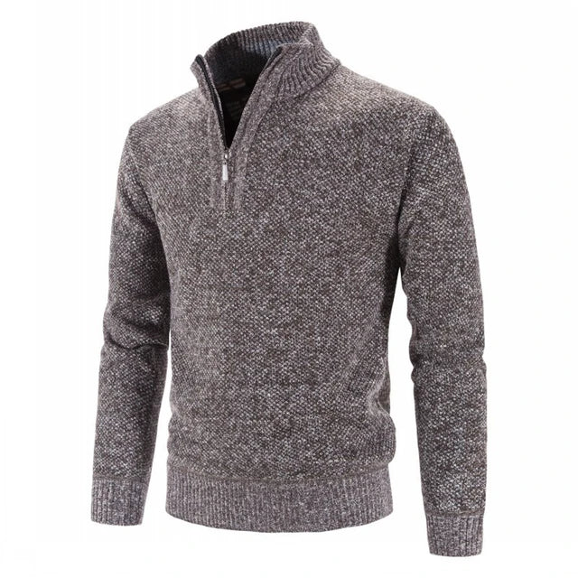 Luca - vielseitiger Strickpullover mit halbem Reißverschluss für Herren