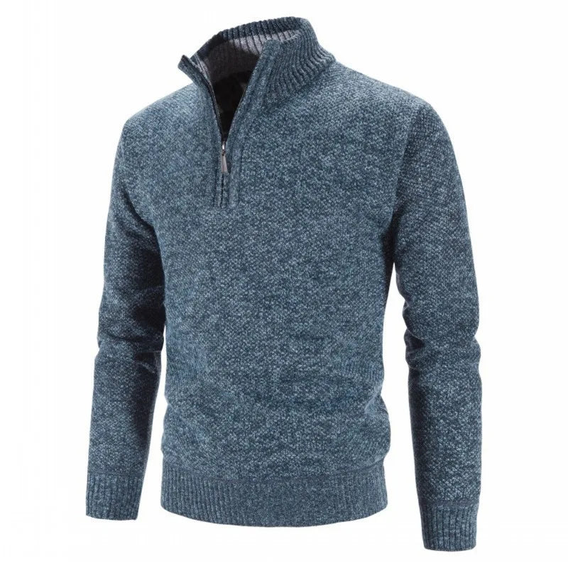 Luca - vielseitiger Strickpullover mit halbem Reißverschluss für Herren