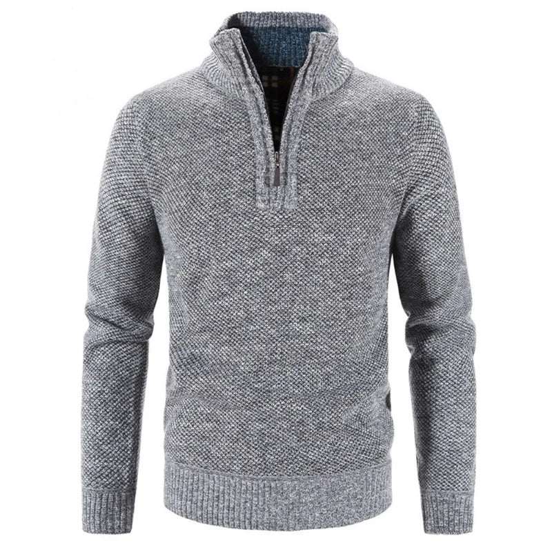 Luca - vielseitiger Strickpullover mit halbem Reißverschluss für Herren