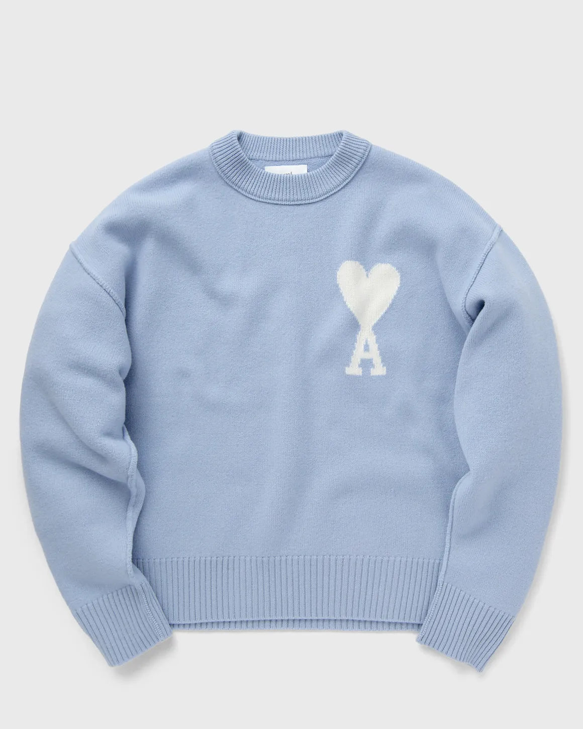 Bram - Ami Paris Atmungsaktiver Strickpullover mit Herz und Buchstabe Ein Detail