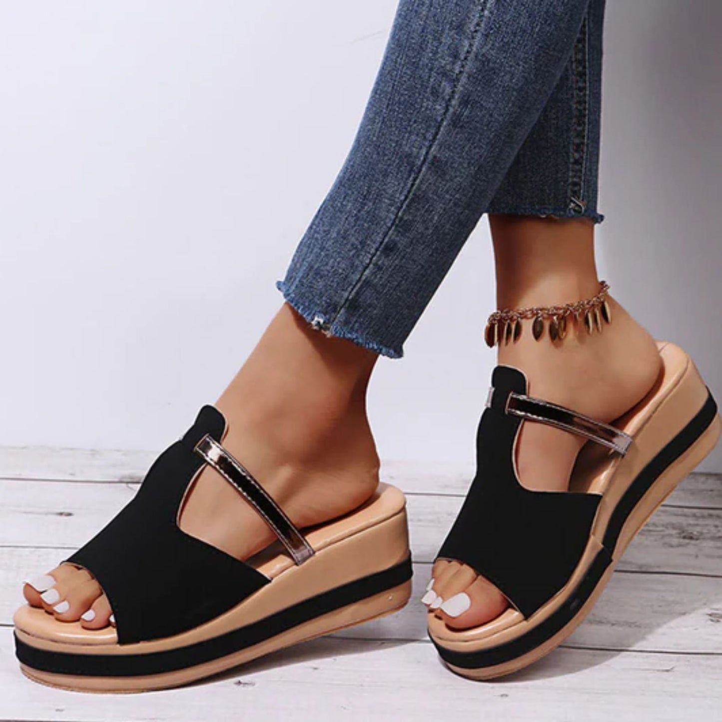 Unita - modische, orthopädische Sandalen mit hoher Sohle