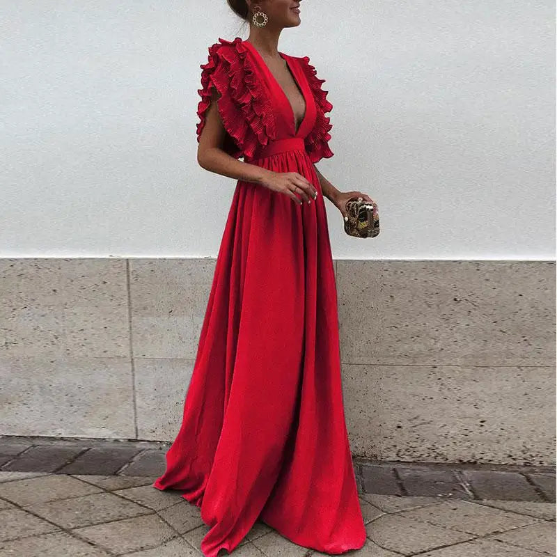 Kailey - elegant Kleid mit gerüschten Ärmeln
