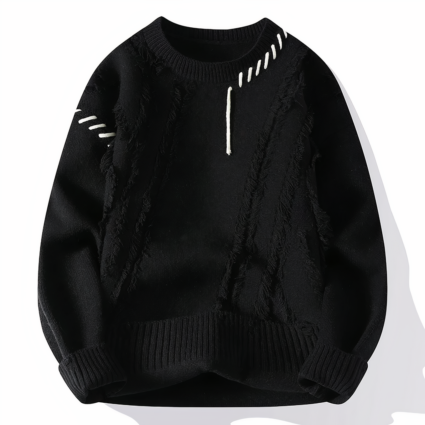Oskar - trendiger Distressed-Strickpullover mit einzigartigen Details