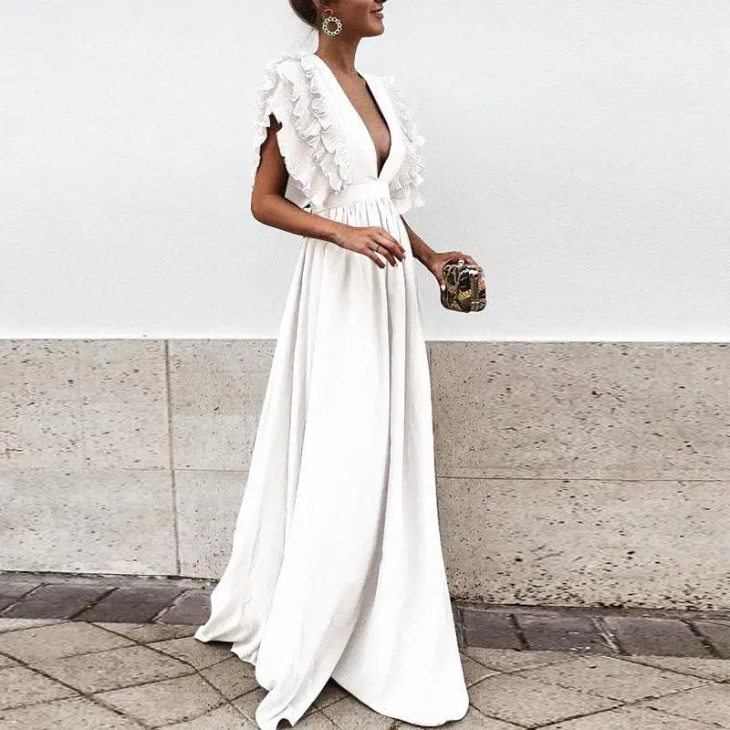 Kailey - elegant Kleid mit gerüschten Ärmeln