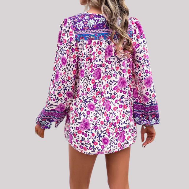 Kate - Bohème Bluse mit Paisley Muster