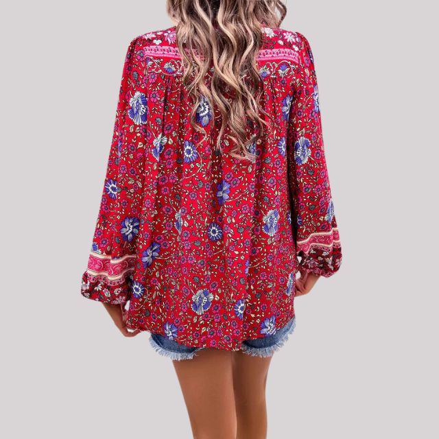 Kate - Bohème Bluse mit Paisley Muster