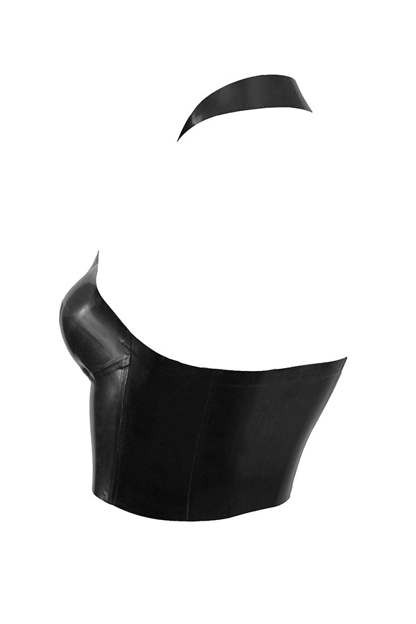 Romina - schwarz Latex Halfter Top